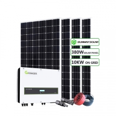 10kw en el sistema de energía solar gird instalado en un techo inclinado / plano, suelo