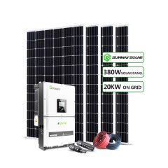 20kw en el sistema de energía solar de red hogar sin baterías
