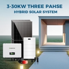 Sistema híbrido de almacenamiento de energía solar para techo de casa Sunway 3-30kw